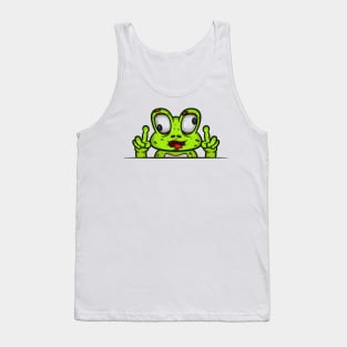 Frog Cartoon With Crazy Face Expression Tank Top